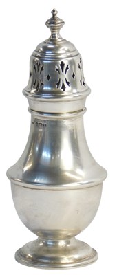 Lot 607 - A George VI silver sugar caster, of baluster...