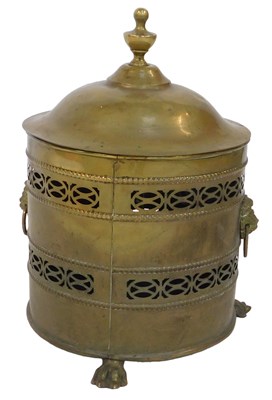Lot 612 - An early 20thC brass coal or log container,...