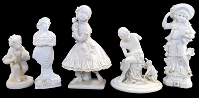 Lot 618 - A group of Continental porcelain and bisque...