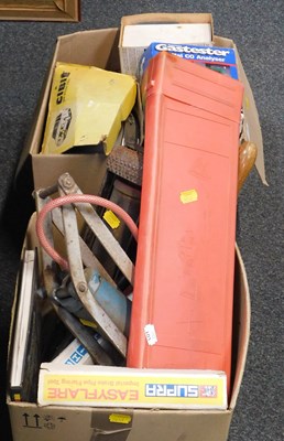 Lot 2149 - A group of car gauges, a warning triangle,...