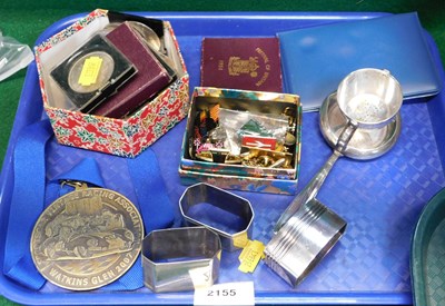 Lot 2155 - White metal wares, including napkin rings, a...