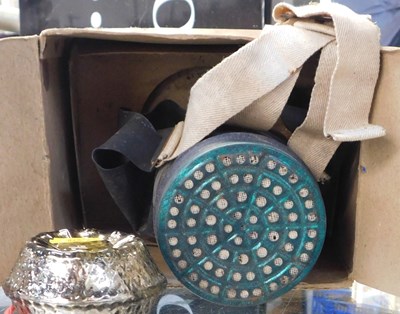 Lot 2157 - A gas mask, in cardboard box, together with a...