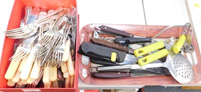 Lot 2196 - Flatware and kitchen utensils, flatware to...