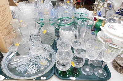 Lot 2197 - Glassware, cut glassware including decanter,...