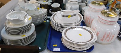 Lot 2210 - Two glass light shades, of circular form, a...