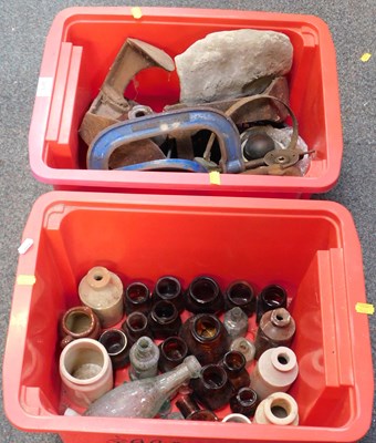 Lot 2216 - A selection of vintage bottles and stoneware...