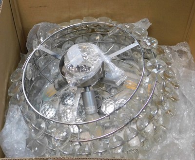 Lot 2217 - A hanging electrolier, in white metal,...