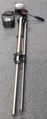 Lot 2220 - A Cobra tripod, with a Kapro laser level.
