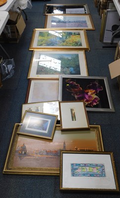 Lot 2224 - Pictures, prints and mirrors, including...