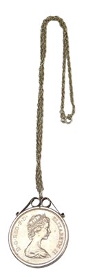 Lot 279a - A 1972 Elizabeth and Philip crown in pendant...