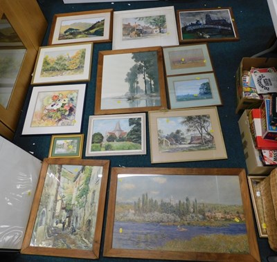 Lot 2064 - Framed pictures and prints, to include...