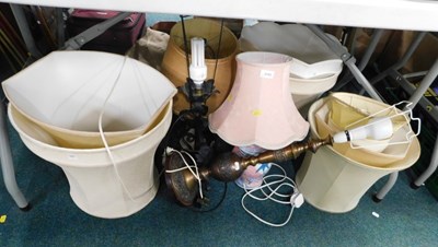 Lot 2103 - Electrical lamps and lamp shades. WARNING!...