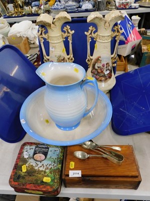 Lot 2114 - A large blue and white Falconware wash jug and...