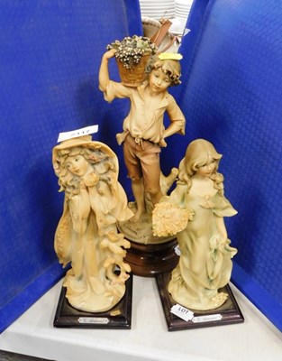 Lot 2117 - Three Capodimonte-style Florence type figures,...