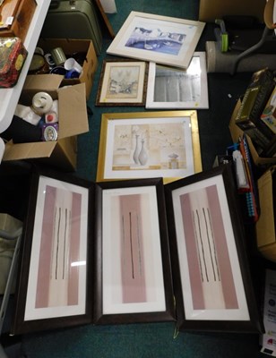 Lot 2146 - Pictures and prints, to include abstract...