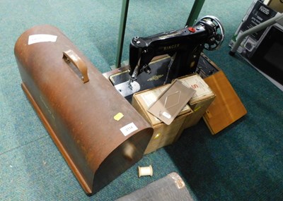 Lot 2154 - A cased Singer 306K sewing machine, taupe...
