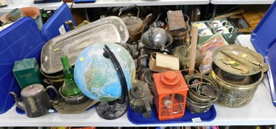 Lot 2157 - A terrestrial globe, various brass, copper,...