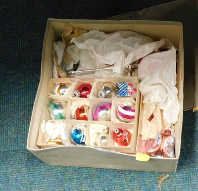 Lot 2181 - Mid-century glass Christmas baubles and...