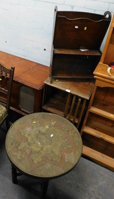 Lot 1505 - An early 20thC oak magazine/book rack,...