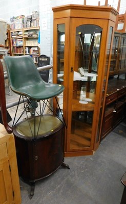 Lot 1506 - A contemporary corner unit, glazed on three...