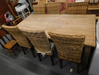 Lot 1508 - A limed oak dining table, 78cm high, 180cm...