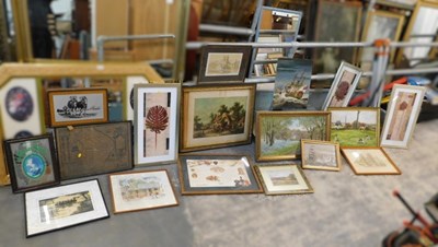 Lot 1563 - A group of framed pictures and prints,...