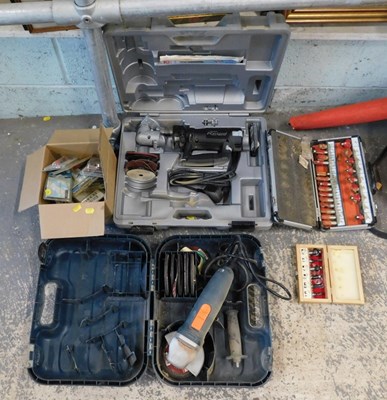Lot 1565 - A cased Black and Decker angle grinder, with...