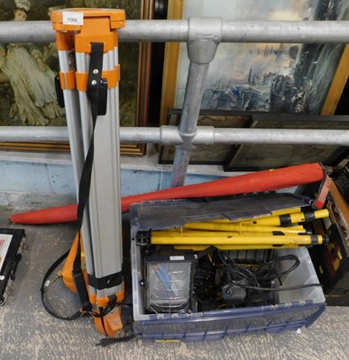 Lot 1566 - A Datum auto level and tripod, together with...
