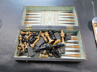 Lot 2172a - A wooden chess set, a collection of turned...