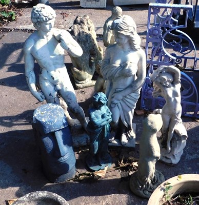 Lot 1650 - A collection of garden ornaments, to include...