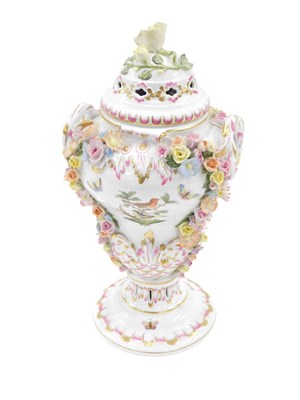 Lot 32 - A Herend porcelain pot pourri jar and cover,...