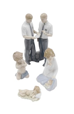 Lot 480 - Four Lladro figure groups, comprising two...