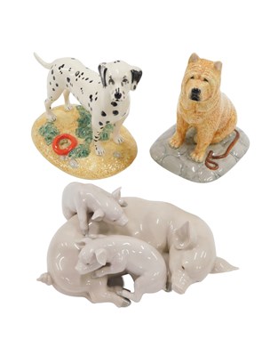 Lot 488 - Three ceramic animal figures, comprising a...