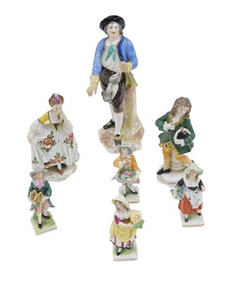 Lot 490 - Seven German porcelain figures, depicting...