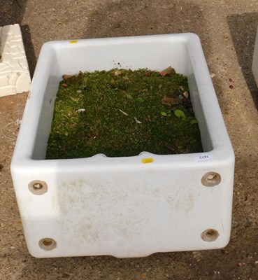 Lot 1673 - A white ceramic Belfast sink, 47cm wide, 62cm...