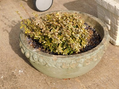 Lot 1677 - A reconstituted stone planter, 18cm high, 61cm...