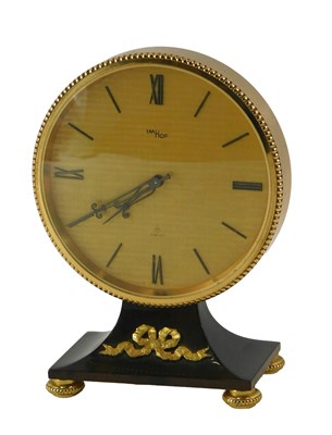 Lot 443 - An Imhof Swiss mantel clock, with a brass...