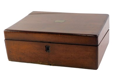 Lot 444 - A late 19thC mahogany writing box, with a...