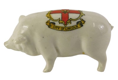Lot 451 - A crested china pig, bearing crest of The City...