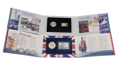 Lot 607 - Two coin packs, comprising the Britannia two...