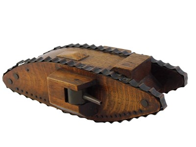Lot 29 - A model of a Great War Mk IV Male tank, made...