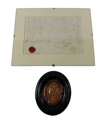 Lot 30 - A Catholic Church relic, on a silk ground,...