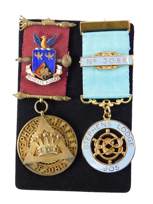 Lot 14 - Two Masonic jewels, comprising the MEZ 1946...