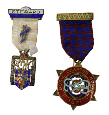 Lot 16 - Two silver Masonic medals, comprising the...