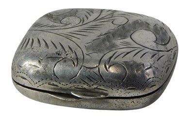 Lot 565 - An Elizabeth II silver pill box, with engraved...