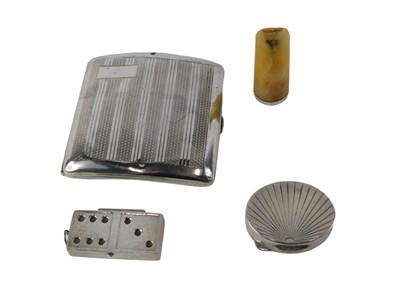 Lot 562 - A George V silver cigarette case, a plated...