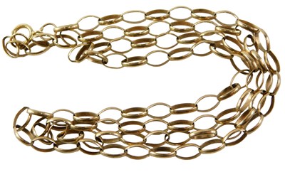 Lot 524 - A curb link necklace, with bolt ring clasp,...