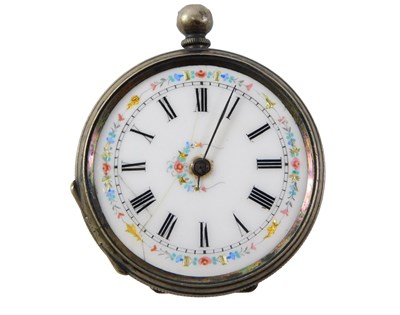 Lot 525 - A fob watch, with white enamel Roman numeric...