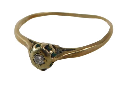 Lot 526 - A 9ct gold diamond dress ring, set with single...
