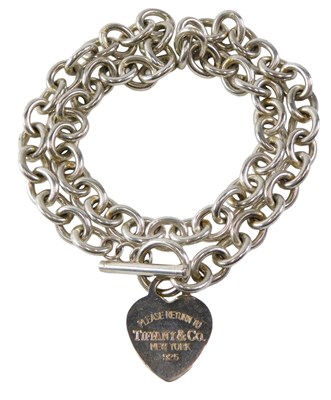 Lot 527 - A silver ladies necklace, with heart shaped...